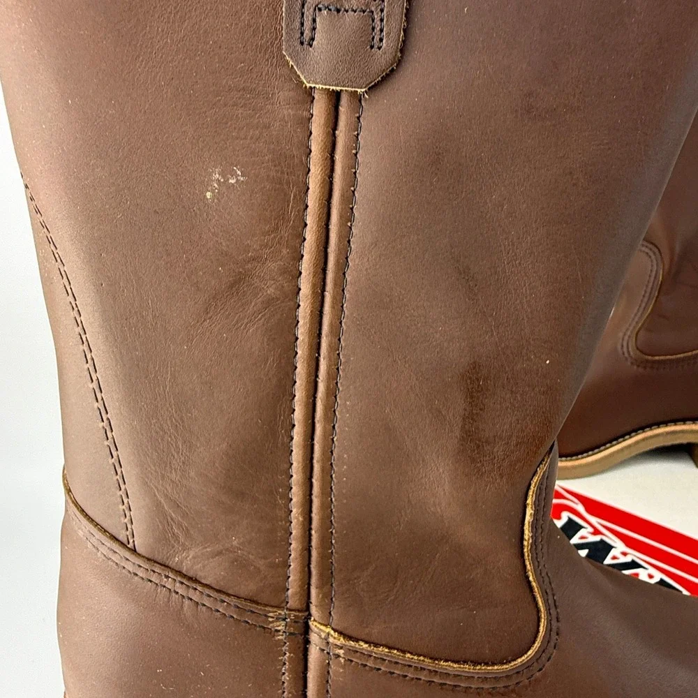 Vintage Red Wing Pecos 1155 Nailseat Leather Pull On Work Boots Mens 10.5 B NIB